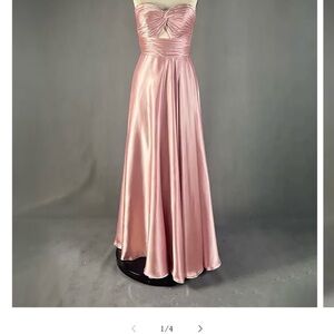 Dusty Rose Sweetheart Satin Floor Length Evening Gown/Dress